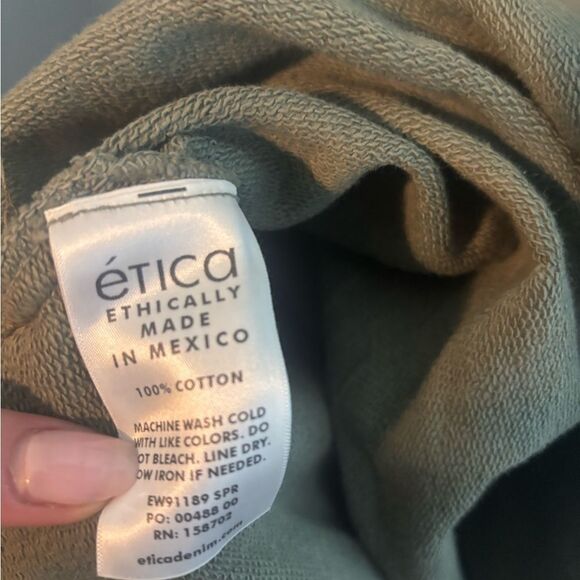 Ética Green Hooded Sweatshirt Dress size xs NWOT - Picture 6 of 6
